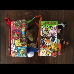 2 Plush Baby Cloth Books by Jellycat - Like New!